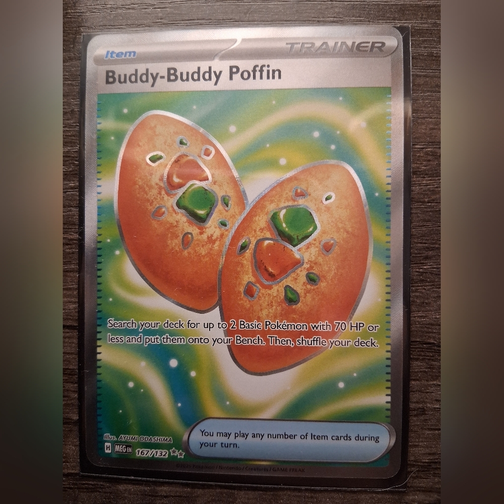 Pokemon Buddy-Buddy Poffin Card - Green and Orange